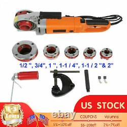 1/2 2 Hand Held Electric Pipe Threader Electric Tapping Machine Pipe Cutter
