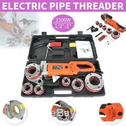 220V Portable Handheld Electric Pipe Threader With 6 Dies Threading Machine