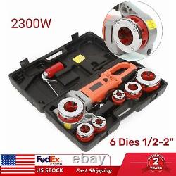 2300W Electric Pipe Threader Kit Hard Pipe Threading Machine with6 Dies 1/2-2