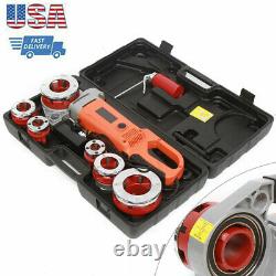 2300W Electric Pipe Threader Ratchet Type with 6 Dies Set 1/2 to 2 Portable