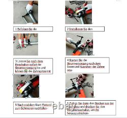 Electric Pipe Cutter Kit Pipe Threader Tool Set Threading Machine & 6 Dies