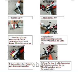 Electric Pipe Cutter Threader Pipe Threading Machine 6 Dies 1/2-2 Portable