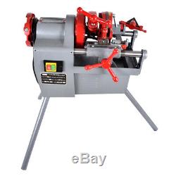Electric Pipe Threader Machine 1/2-2 Pipes with Quick Opening Die Head