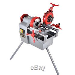 Electric Pipe Threader Machine 1/2-2 Pipes with Quick Opening Die Head