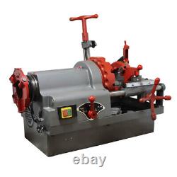 Electric Pipe Threader Machine 1/2 2 Threading Cutter Deburrer Pipe Stand US