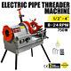 Electric Pipe Threader Machine (1/2 4) Threading Cutter, Deburrer NPT P100