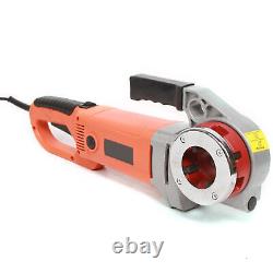 Electric Pipe Threader Pipe Tapping Machine Pipe Cutter 1/2-2in With 6 Dies