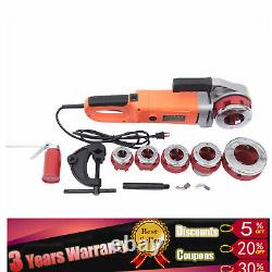 Electric Pipe Threader Pipe Threading Machine Portable Pipe Cutter+6 Dies 2300W