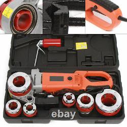 Electric Pipe Threader Pipe Threading Machine Portable Pipe Cutter+ Six Dies NEW