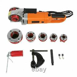 Electric Pipe Threader Pipe Threading Machine with 6 Dies 1/2-2 HD Pipe Cutter