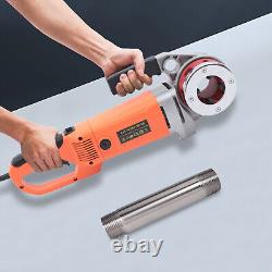 Electric Pipe Threader Pipe Tube Cutter Threading Machine 1/2-2 Inch with 6 Dies