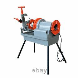 Electric Pipe Threader Threading Machine Threading Cutter 110V with 1/2-2 Capa
