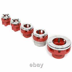 Electric Tube Threading Machine Pipe Threader Kit Pipe Cutter with 6 Dies 1/2-2