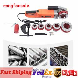 Handheld Electric Pipe Threader Threading Machine With6 Pipe Cutter 1/2 2