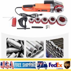 Handheld Electric Pipe Threader Threading Machine With6 Pipe Cutter 1/2 2