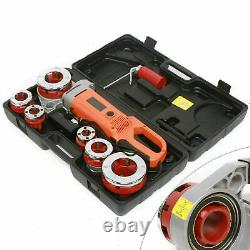 Handheld Electric Pipe Threader Threading Machine With6 Pipe Cutter 1/2 2