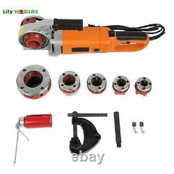 Handheld Electric Pipe Threader Threading Machine with 6 Pipe Cutter 1/2 2
