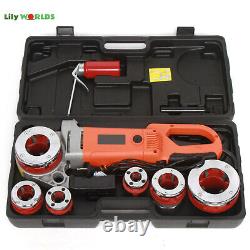 Handheld Electric Pipe Threader Threading Machine with 6 Pipe Cutter 1/2 2