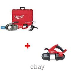 Milwaukee 2874-20 M18 FUEL Pipe Threader with 2829-20 M18 Compact Band Saw, Bare