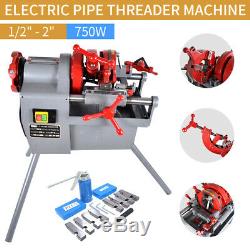NEW 750W Electric Pipe Threader Machine 3 Legs (1/2 2) Threading Cutter