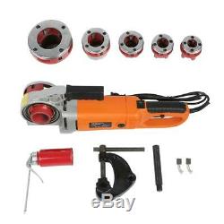 NEW Portable Handheld Electric Pipe Threading Threader Machine With 6 Dies 110V
