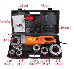 New 220V Portable Handheld Electric Pipe Threader With 6 Dies Threading Machine