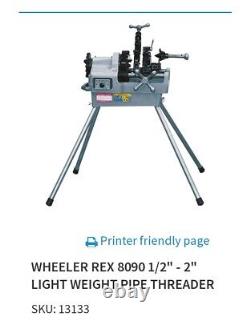 Pipe Threader 1/2-2 Ream Cut & Thread, Wheeler Rex 8090