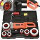Portable Electric Pipe Threader 6 Dies 1/2-2'' Pipe Threader Clamp Oil Can Kit