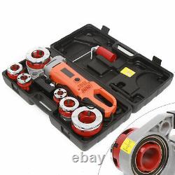 Portable Electric Pipe Threader Pipe Threading Machine Pipe Cutter 6 Dies 2300W