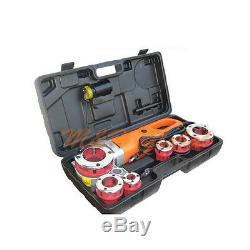 Portable Electric Pipe Threader Threading Machine 6 Dies 1/2 to 2