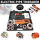Portable Electric Pipe Threader with 6 Dies Threading Machine 1/2 to 2