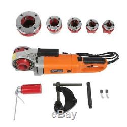 Portable Handheld Electric Pipe Threader Threading Machine With 6 Dies 220V HD