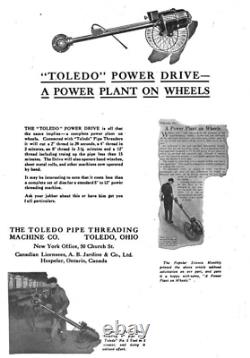 RARE Antique 1920s Toledo Universal Power Drive Pipe Threader Threading Machine