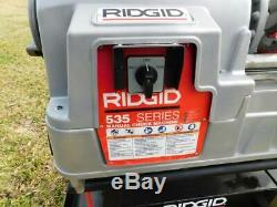 RIDGID 535 PIPE THREADER THREADING MACHINE With 2 DIEHEADS AND METAL CART