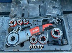 RIDGID 690-I HAND HELD POWER THREADING MACHINE with 1/2 2 DIES AND SUPPORT ARM
