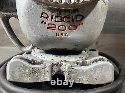 RIDGID TOOLS PIPE THREADER Machine No. 200. Used Surplus