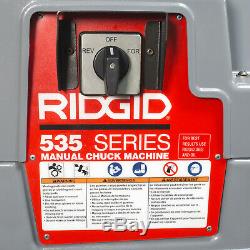 Reconditioned RIDGID 535 V3 Pipe Threading Machine Manual Chuck & Accessories