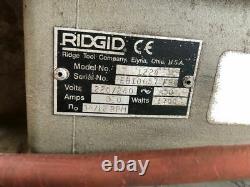 Ridgid 1224 Pipe Threader/ Threading Machine With 2 Heads 220/240v