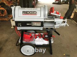 Ridgid 26092 THREADER PIPE 4 MODEL 1224 With2 DIE HEADS & ROLLING STAND