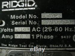 Ridgid 535 Portable Pipe Threading Machine withcart, variac, Set of Dies