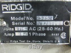 Ridgid Model 535 Pipe Threading Machine 115V 1PH Self Oiler Gas Water Lines