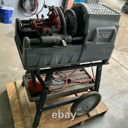 Rigid 535 1/2 to 2'' Pipe Threader Manual Chuck/ Threading Machine with Cart (6)