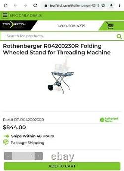 Rothenberger Folding Wheeled Stand for Threading Machine Portable R04200230R