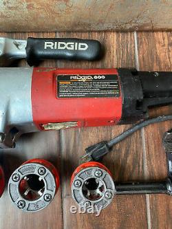 Rridgid 600 Hand Held Pipe Threading Machine With 3 Dies Great Price