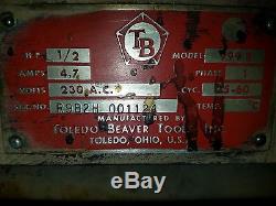 Toledo Beaver Pipe Threader Machine Model 999B With 9 Dies