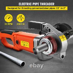 VEVOR 2300W Electric Pipe Threader Pipe Threading Machine Portable with 6 Dies